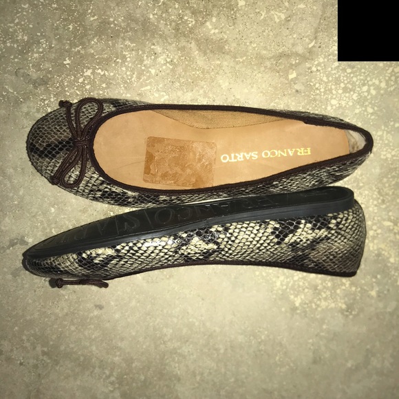 Franco Sarto Zapp Ballet Flats Python Snake Brown NEW - Picture 5 of 7